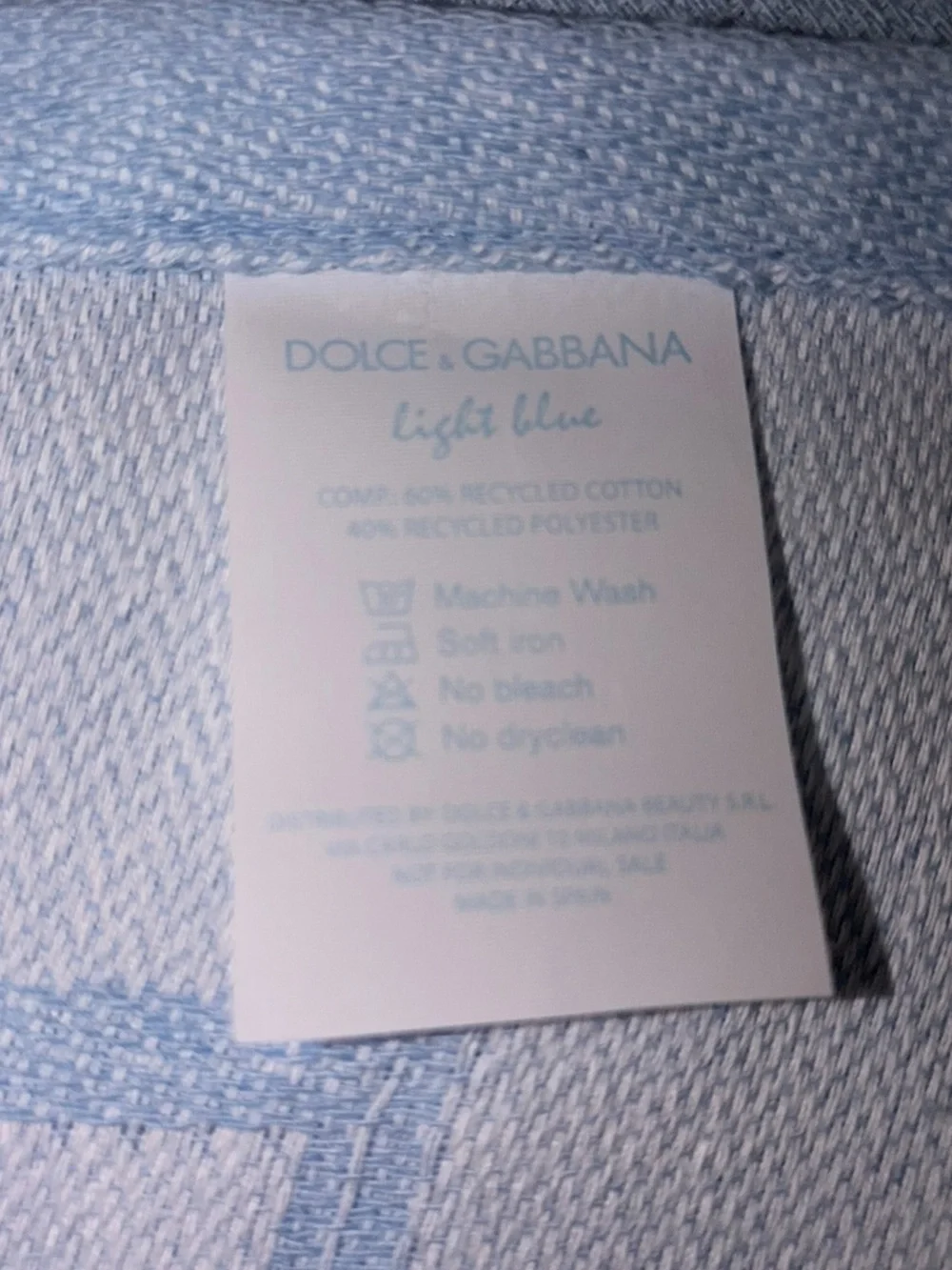 EUC Dolce & Gabbana Light Blue Oversized Beach Towel Pool Swimming Designer